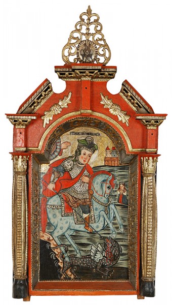 Unknown iconographer, Saint George and the Dragon from Nova Sedlica