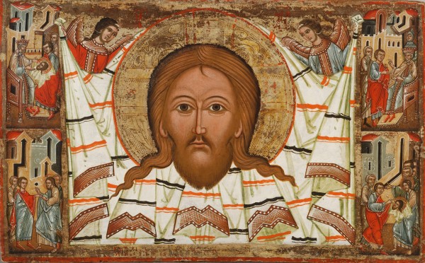 Unknown iconographer, Mandylion with the Legend of King Abgar of Lukovo Venice
