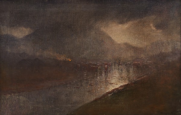 Ladislav Mednyánszky, The Poprad River Valley at Sunset