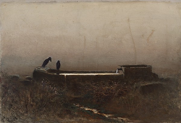 Ladislav Mednyánszky, Watering Place with Ravens